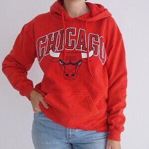 Chicago Bulls UNK Authentic NBA Cotton Blend Red Hoodie Sweatshirt S